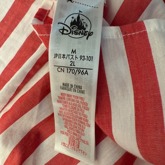 Disney Dumbo Live Action Striped Button-Up Shirt XL Red White Elephant 100%Cottn - Picture 12 of 13